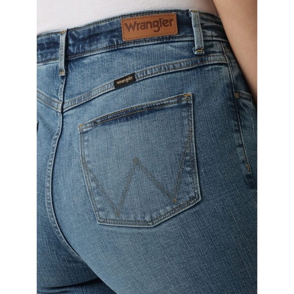 Wrangler Women High-Rise Rodeo Straight Leg Crop Jean Medium Wash Size 26 Blue 2 - Picture 3 of 11